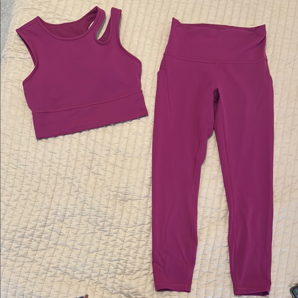 COPY - Lululemon Athletica Magenta Leggings and Top Set